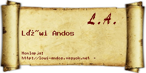 Löwi Andos névjegykártya